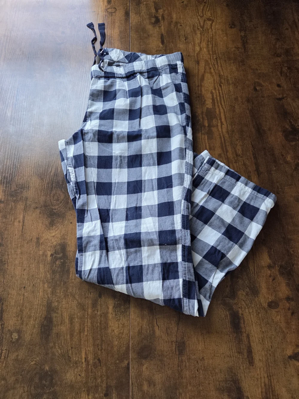 J.Crew Mens Gingham Checkered Sleep Pants Size XL Navy White